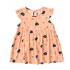 Vestido de Verano Fresco de Algodón con Mangas Cortas de Mosca para Niños, Vestido Fino Vic para Niñas