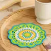 Atacado Transfronteiriço Amazon Artesanal Tecido à Mão com Lã Porta-Copos, Decoração Simples para Mesa, Almofadas Redondas de Isolamento Térmico, Presentes Criativos