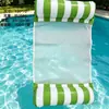 Novo Tapete Inflável Flutuante Listrado Transfronteiriço, Espessado e Dobrável com Rede, Rede Flutuante de Água em PVC para Adultos
