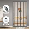 Porta de Partição Dobrável Deslizante de Cristal Acrílico Transparente Furo-Livre Liga de Alumínio Invisível Cozinha Passagem de Gás Porta Simples