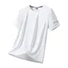 Camiseta de Verano para Hombre de Manga Corta, Dos Botones, Seda de Hielo, Alta Calidad, Venta Caliente Deportiva, Secado Rápido, Transpirable, Holgada, Talla Máxima 8XL