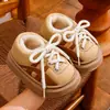 Novas Pantufas de Algodão EVA de Inverno 2026 para Crianças Meninas, Superfície de Couro, Impermeável, Pai-Filho, Antiderrapante, Quente, Sapatos de Algodão de Inverno para Meninos