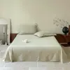 Shu Zun Ke Clase A Color Sólido Simple Suave Cómodo Todas las Estaciones Doble Capa Gasa Bordada Estilo Encaje Sábana Funda de Cama