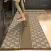 Felpudo de cocina de lujo retro, felpudo de tierra de diatomeas estilo europeo absorbente de agua y aceite, tira larga especializada, felpudo resistente a la suciedad y lavable