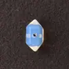 Pendente de cristal de pedra natural em prisma de ponta dupla 16mm com furo passante proteína semiacabado DIY acessório de pingente versátil