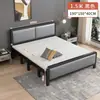 Cama plegable de uso doméstico con estructura de hierro, cama de siesta individual para viviendas de alquiler, cama doble portátil con estructura de hierro, cama simple de tablero duro, tipo económico