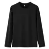 Camiseta de manga larga de color liso de algodón puro de peso pesado para hombre para primavera y otoño, camiseta interior de algodón puro de peso pesado, camiseta de manga larga de corte holgado