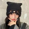 Gorro de Lana Tejido con Orejas de Oso para Niños Popular en Internet Gorro de Montón Otoño e Invierno Cálido Edición Coreana Cubre Cabeza Sombrero para el Frío Muestra Cara Pequeña