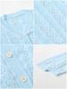 Traje de Aire Acondicionado Delgado para Bebé Verano Anti-calor Cardigan Tejido Top Hueco Transpirable Camisa de Color Sólido para Aire Acondicionado para Bebé