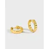 071 Estilo Coreano Ins Nicho Minimalista Cuadros de Chocolate Pendientes de Plata de Ley S925 Hebilla para la Oreja Pendientes de Plata para Mujer