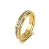 Anel Quadrado Rotativo Full-Diamond em Aço Titânio Estilo Europeu e Americano para Mulheres, Anel de Luxo Leve de Nicho em Ouro 18K para Alívio do Estresse