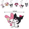 Decoración para fiesta de cumpleaños con temática de Kuromi, tarjeta de pastel con bandera de Kuromi, globo, espiral, tarjeta de invitación con dije