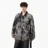 Chaqueta de Mezclilla Lavada Vintage Estilo High Street Americano, Cardigan Vintage de Marca de Moda para Primavera y Otoño, Abrigo Tie-Dye con Ambiente Europeo y Americano