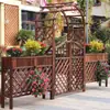 Arcada de Madera Anticorrosiva Soporte para Flores Pérgola Trepadora Valla de Patio Exterior Puerta Estante Decorativo de Arco de Jardín Rejilla Exterior para Uvas