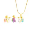 Colgante de unicornio vietnamita de oro de larga duración, accesorios de bricolaje, pulsera, collar, colgante lindo y divertido para mujer
