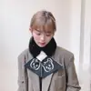 Ins Celebridade da Internet Estilo Coreano Cachecol de Pelúcia Inverno Versátil Lindo para Meninas Gola de Pele Sintética de Coelho Rex Cachecol Quente de Tricô