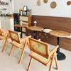 Mesa de Comedor Marrón Retro Silla Suave Mesa y Silla de Contrachapado para el Hogar Restaurante Mesa Simple Moderna para Tienda de Té con Leche Cafetería