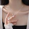 Collar de cuentas con transferencia de amor en plata esterlina S925 para mujer, cadena de clavícula de lujo, estilo frío, cadena distintiva para el cuello.