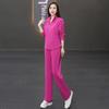 Novo Conjunto Esportivo Casual da Moda 2025 para Mulheres Primavera e Outono Gola Alta, Look Moderno que Reduz a Idade, Emagrecedor, Conjunto de Duas Peças com Moletom para Corrida