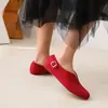 Novos Sapatos Casuais de Salto Baixo Simples de Veludo Fosco Sapatos de Primavera e Outono Sapatos de Tamanho Grande para Comércio Exterior para Cabelo