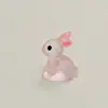 Creativo Miniatura Estéreo Dibujos Animados Conejo Luminoso Animal Resina Hecho a Mano DIY Joyería Micro Paisaje Adornos Estéreo