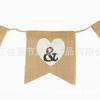 Bandera decorativa de manualidades de lino DIY hecha a mano Navidad boda fiesta SrSr banderín de tirar banderín de cáñamo venta caliente