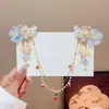 Pasador de Pelo para Niñas con Borlas, Cadena para la Frente, Cadena para las Cejas, Accesorio de Pelo de Flor de Perla Súper Hada para Niñas, Adorno de Pelo para Bebé, Tocado para Niñas Pequeñas