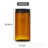 Vaso para Velas Grande Marrón Transfronterizo Portavelas de Vidrio Botella Vacía 1000ml Vaso/Tarro para Velas de Aromaterapia Marrón con Tapa