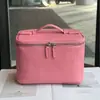 Bolsa de Maquiagem Qiniu Couro Genuíno Couro Bovino de Primeira Camada Padrão Crocodilo Rosa Estilo Ins Bolsa de Armazenamento Portátil para Viagem Bolsa de Higiene Pessoal