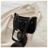 Bolso Pequeño Cuadrado Casual Portátil para Hombro o Axila para Mujer, Nuevo de Moda Estilo Coreano Retro con Texto, 2024