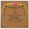 Nueva Pulsera Simple Transfronteriza Bohemia Arcoíris con Cuentas Cruz Todo Combinable Superpuesta Pulsera para Mujer