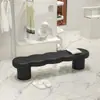 Banqueta para Cambiar Zapatos en la Entrada de Casa, Banqueta al Pie de la Cama en el Dormitorio, Banqueta Sofá para Vestidor, Banco Largo, Banqueta de Cama con Diseño de Olas en Estilo Crema