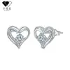 Pendientes de Plata de Ley S925 con Aguja Transfronteriza en Forma de Corazón Incrustados de Diamantes para Mujer, Pendientes de Zirconia con Diseño de Nicho, Exquisitos Accesorios de Oreja de Moda