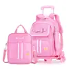 Nueva Mochila con Ruedas Estilo Británico para Estudiantes de Primaria Niñas Grado 2-6 Gran Capacidad Puede Subir Escaleras Mochila con Ruedas para Niños
