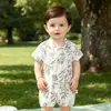 Mameluco de mariposa para bebé, ropa fina de verano para recién nacido, mameluco protector de barriga, mameluco para bebé, conjunto de manga corta estilo monje para recién nacido