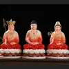Han Bai Jade Saha Três Santos Guanyin Estátuas de Buda Ksitigarbha Bodhisattva Buda Guanyin Imperatriz Artesanato Ornamentos
