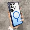 Funda Magnética para Teléfono Adecuada para Samsung S26Ultra S25Ultra Transparente Degradado Esquina Cuatro Bolsas de Aire Protectora Anti-Caída