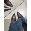 Botas de Mujer 2025 Otoño/Invierno Botas Ajustadas Forradas de Lana con Tacón Alto Fino, Punta Fina, Piel Suave Elegante, Botines con Cremallera Trasera