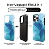 Edición Norteamericana Azul Profundo Gradiente Acuarela Funda para Teléfono Resistente a Golpes iPhone 17 16 Pro Funda Protectora de Doble Capa Cobertura Total