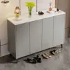 Zapatero de Lujo Ligero para el Hogar Puerta de Imitación Pizarra Estilo Crema Almacenamiento de Entrada Zapatero de Entrada de Gran Capacidad Económico para Sala de Estar