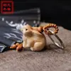 Llavero Estéreo de Madera de Durazno del Zodiaco Sin Pintar Colgante para Llavero de Coche Colgante Pequeño Cadena de Llaves Joyería