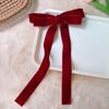 Color Rojo y Negro Tiara de Lazo para Niña de Corea del Sur Pinza para el Cabello Cinta Larga Anillo para el Cabello de Terciopelo Cuerda para el Cabello Infantil Pinza para el Cabello