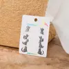 Aretes Lindos Estilo Coreano con Orejas de Gato para Niñas, Material Simple de Acero Inoxidable, Mini Pendientes Versátiles en Stock