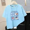 Roupas Infantis, Camisetas de Manga Curta para Meninos, Tops de Verão com Estampa de Desenho Animado, Camisetas Redondas Amplas, Respiráveis e Versáteis para Crianças