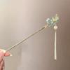 Grampo de Cabelo Flor Crescente Estilo Antigo, Grampo de Cabelo de Nicho de Alta Qualidade, Novo Passo de Agitação com Borla Chinoiserie, Grampo de Cabelo Refrescante, Grampo de Cabelo