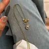 Colgante de Calabaza Estilo Libro Rojo Pequeño Anillo Dorado para Correr Collar de Cuerda Trenzada Verde Cadena Clavicular Trenzada Retro de Gama Alta para Mujer