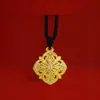 Pingente Ruyi de Ouro Areia Antigo Pontilhado de Diamante Resistente ao Fogo Novo Estilo Chinês Fu Lu Presente para Mulheres