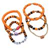 Conjunto Completo Gerenciado Novo de Pulseiras de Argila Polimérica Europeias e Americanas de Halloween 6 Peças Pulseira Divertida com Letras e Cabeça de Abóbora Joia