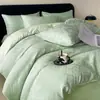 Novedad Primavera y Verano Brocado de Seda Jacquard Color Sólido Bicolor Juego de Cuatro Piezas Estilo Lujo Ligero Color Sólido Sencillo Brocado de Seda Bicolor Juego de Ropa de Cama