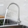 Torneira Vertical Simples para Água Fria em Aço Inoxidável Escovado Interruptor para Pia de Cozinha